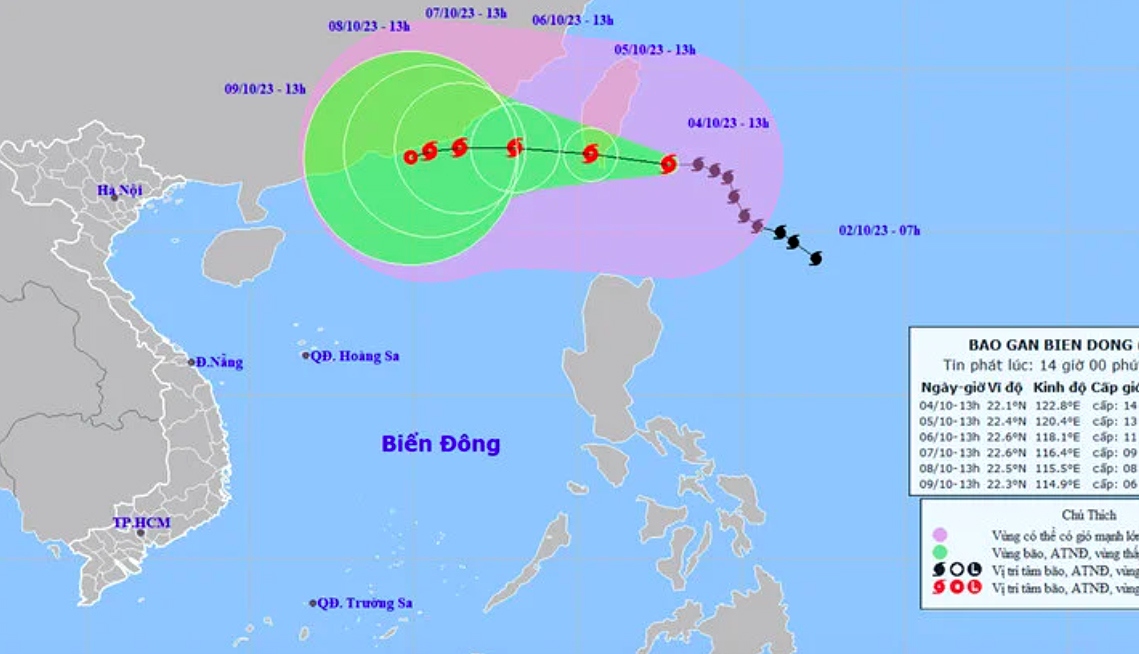 Typhoon KOINU unlikely to affect Vietnam’s mainland